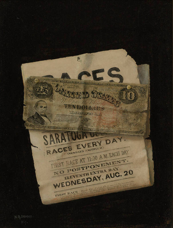 Ten Dollar Bill with Saratoga Racing Form