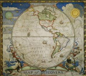 Map of Discovery--Western Hemisphere